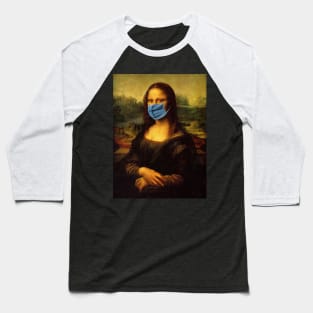 Mona Lisa with a Mask Baseball T-Shirt